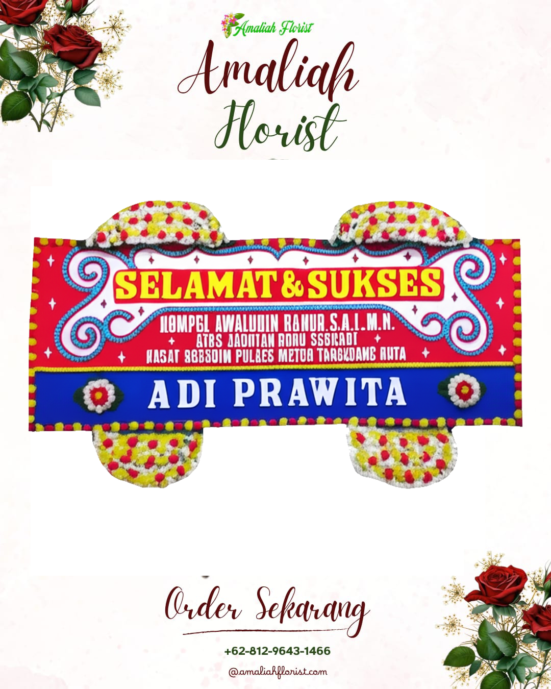 Papan Bunga Ucapan Selamat Plupuh